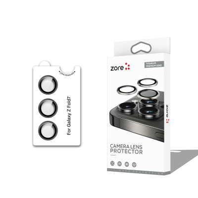Galaxy Z Fold 7 Zore CL-12 Premium Safir Parmak İzi Bırakmayan Yansıma Önleyici Kamera Lens Koruyucu - Zore