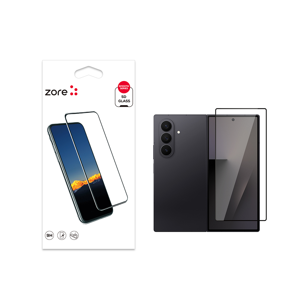Galaxy Z Fold 7 Zore Kenarları Kırılmaya Dayanıklı Cam Ekran Koruyucu - Şeffaf