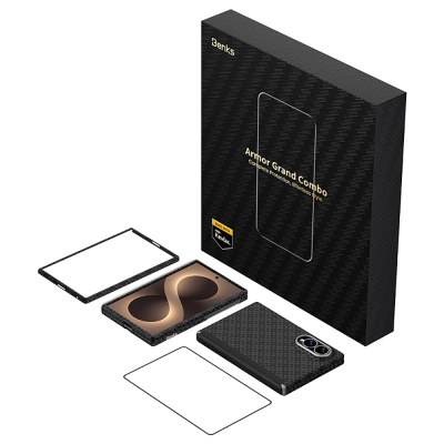 Galaxy Z Fold 8 Benks ArmorAir ArmorGrid Grand Combo Triple Accessory Set (Front & Back Kevlar Carbon Cover + Screen Protector) - Benks