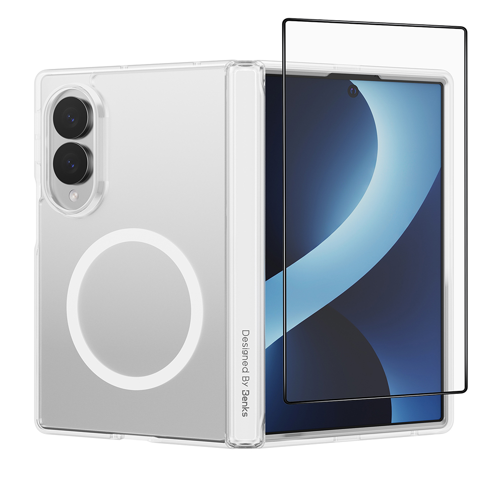 Galaxy Z Fold 8 Benks Crystal Grand Combo Üçlü Aksesuar Seti (Ön Arka Şeffaf Kapak + Ekran Koruyucu) - Şeffaf