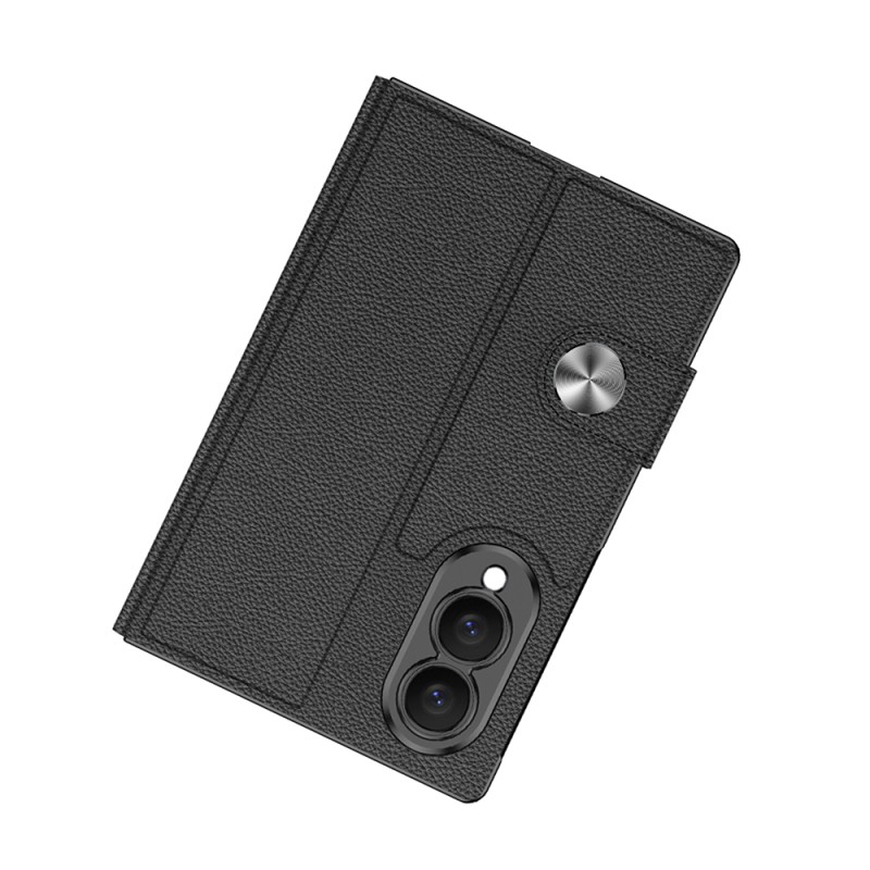 Galaxy Z Fold 8 Case Carbon Fiber Design Magnetic Buckle Card Holder Zore Kıpta Zegna Cover - 7