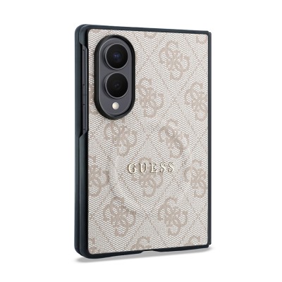Galaxy Z Fold 8 Case Guess Original Licensed M-safe Charging Feature PU Leather 4G Patterned Text and Logo Cover - 3