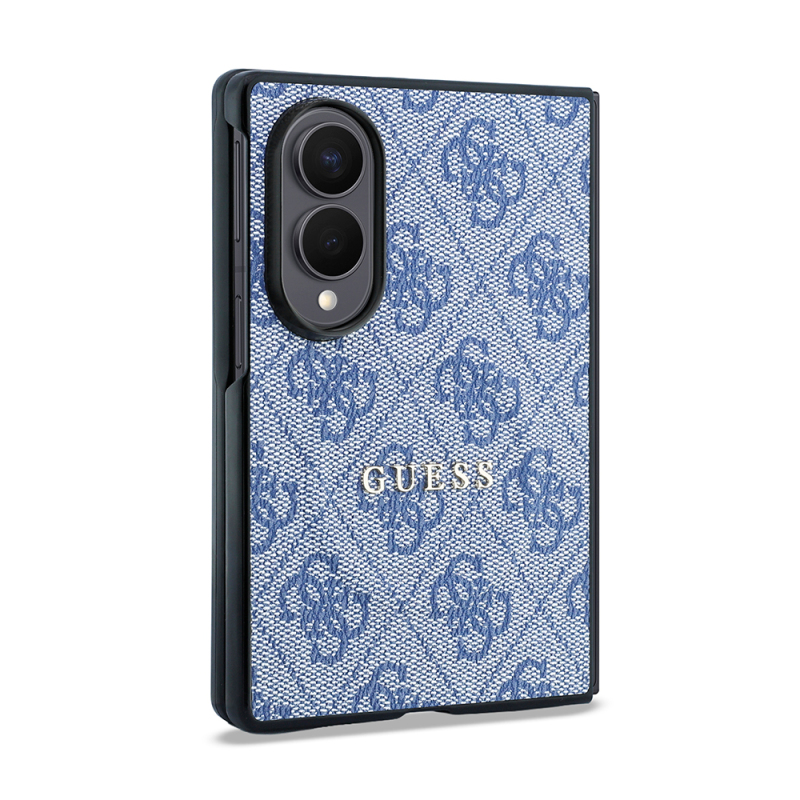 Galaxy Z Fold 8 Case Guess Original Licensed M-safe Charging Feature PU Leather 4G Patterned Text and Logo Cover - 17