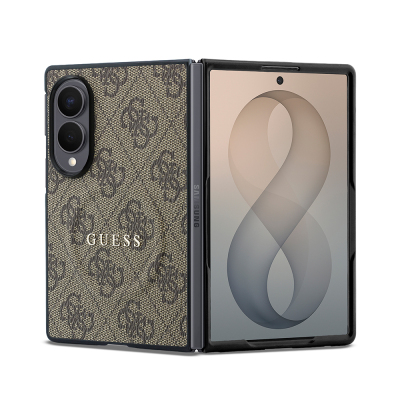 Galaxy Z Fold 8 Case Guess Original Licensed M-safe Charging Feature PU Leather 4G Patterned Text and Logo Cover - 22
