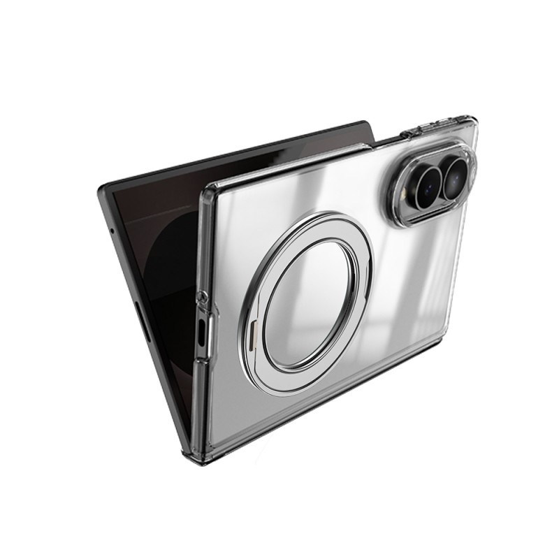 Galaxy Z Fold 8 Case M-safe Charging Enabled Transparent Hard PC Wlons Pita Stand Cover - 2