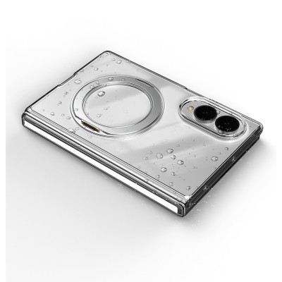 Galaxy Z Fold 8 Case M-safe Charging Enabled Transparent Hard PC Wlons Pita Stand Cover - 5