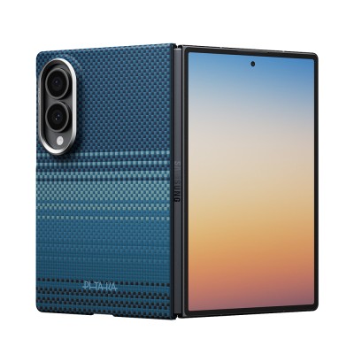 Galaxy Z Fold 8 Case M-safe Charging Feature Aramid Carbon Fiber Pitaka Tactile Woven Sunset-Moonrise Series Cover - 2