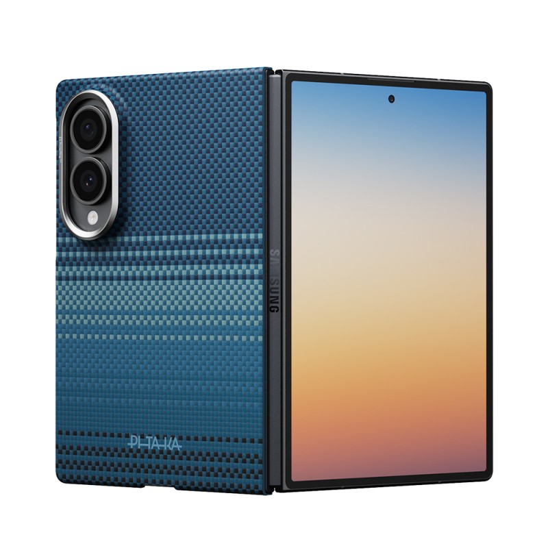 Galaxy Z Fold 8 Case M-safe Charging Feature Aramid Carbon Fiber Pitaka Tactile Woven Sunset-Moonrise Series Cover - 2