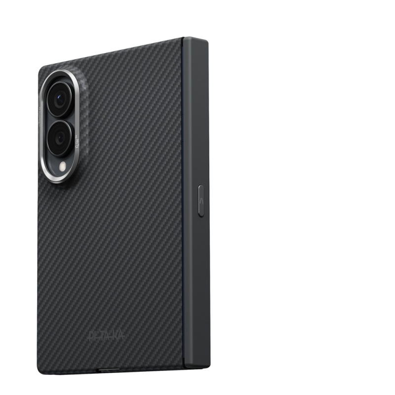 Galaxy Z Fold 8 Case M-Safe Charging Feature Pitaka Aramid Carbon Fiber Black/Grey Twill Button Hinge Protection Cover - 3