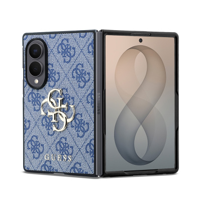 Galaxy Z Fold 8 Kılıf Guess Orjinal Lisanslı 4G Desenli Metal Büyük 4G ve Yazı Logolu Kapak - Guess