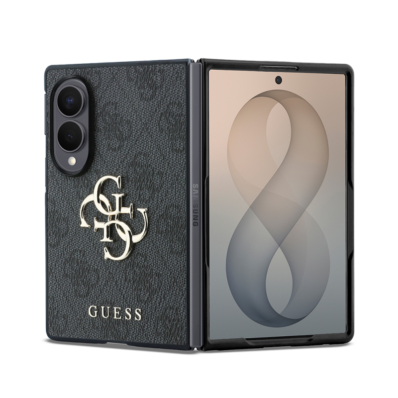Galaxy Z Fold 8 Kılıf Guess Orjinal Lisanslı 4G Desenli Metal Büyük 4G ve Yazı Logolu Kapak - 8