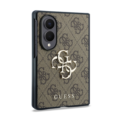Galaxy Z Fold 8 Kılıf Guess Orjinal Lisanslı 4G Desenli Metal Büyük 4G ve Yazı Logolu Kapak - 17
