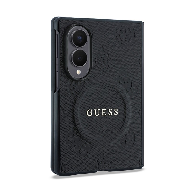 Galaxy Z Fold 8 Kılıf Guess Orjinal Lisanslı M-safe Şarj Özellikli Peony Sıcak Baskılı Klasik Yazı Logolu Saffiano Kapak - 3