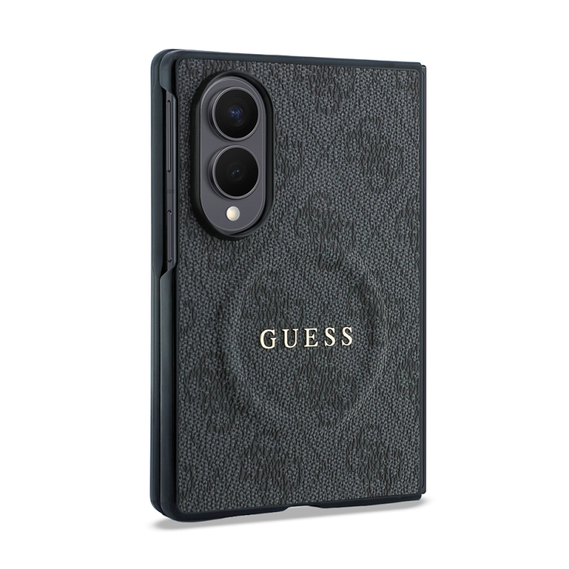 Galaxy Z Fold 8 Kılıf Guess Orjinal Lisanslı M-safe Şarj Özellikli PU Deri 4G Desenli Yazı Logolu Kapak - 10