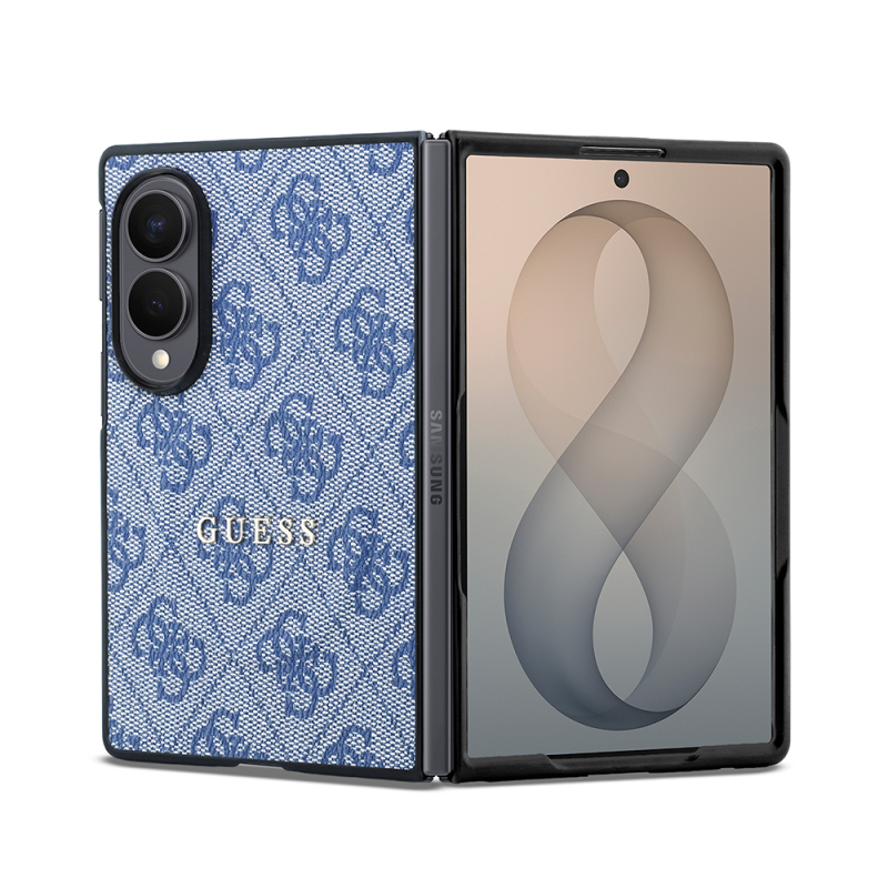 Galaxy Z Fold 8 Kılıf Guess Orjinal Lisanslı M-safe Şarj Özellikli PU Deri 4G Desenli Yazı Logolu Kapak - 15
