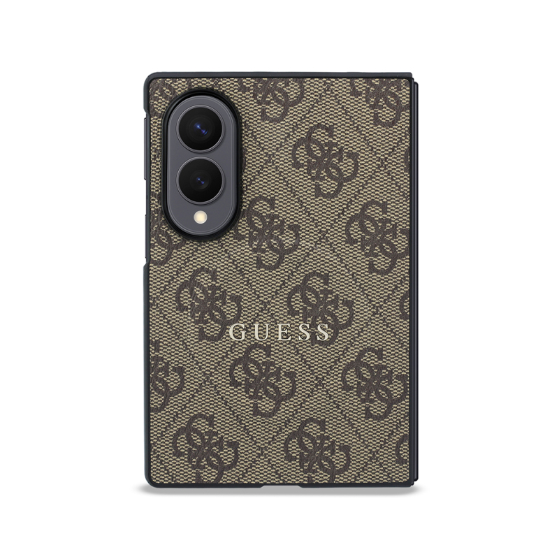 Galaxy Z Fold 8 Kılıf Guess Orjinal Lisanslı M-safe Şarj Özellikli PU Deri 4G Desenli Yazı Logolu Kapak - 23