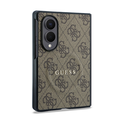 Galaxy Z Fold 8 Kılıf Guess Orjinal Lisanslı M-safe Şarj Özellikli PU Deri 4G Desenli Yazı Logolu Kapak - 24