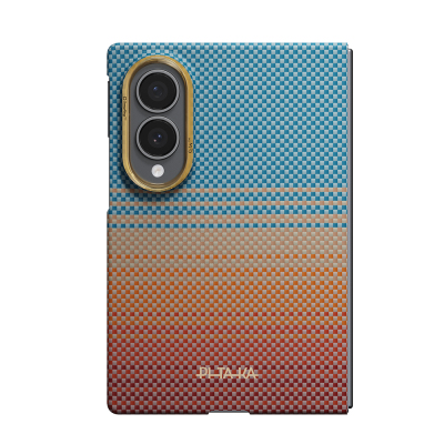 Galaxy Z Fold 8 Kılıf M-safe Şarj Özellikli Aramid Karbon Fiber Pitaka Sunset 2.0 California Dream Serisi Kapak - Pitaka