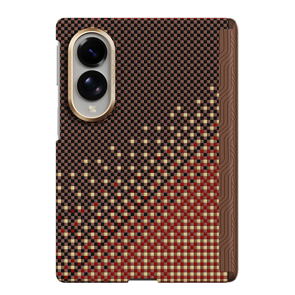 Galaxy Z Fold 8 Kılıf M-safe Şarj Özellikli Raptic Aramid SkinPro Serenity Serisi Kapak - Kahverengi