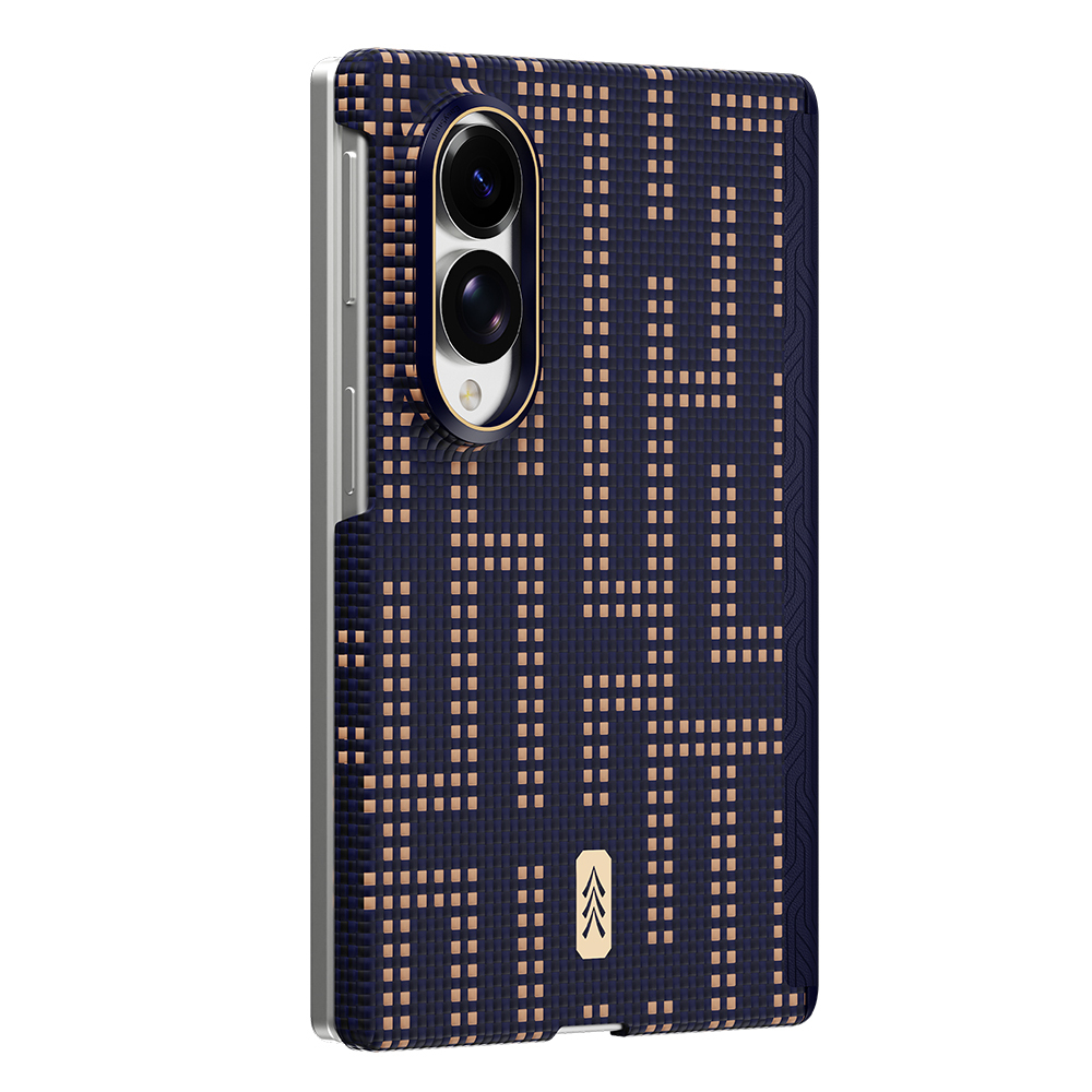 Galaxy Z Fold 8 Kılıf M-safe Şarj Özellikli Raptic Aramid SkinPro Serisi Karbon Kapak - Lacivert