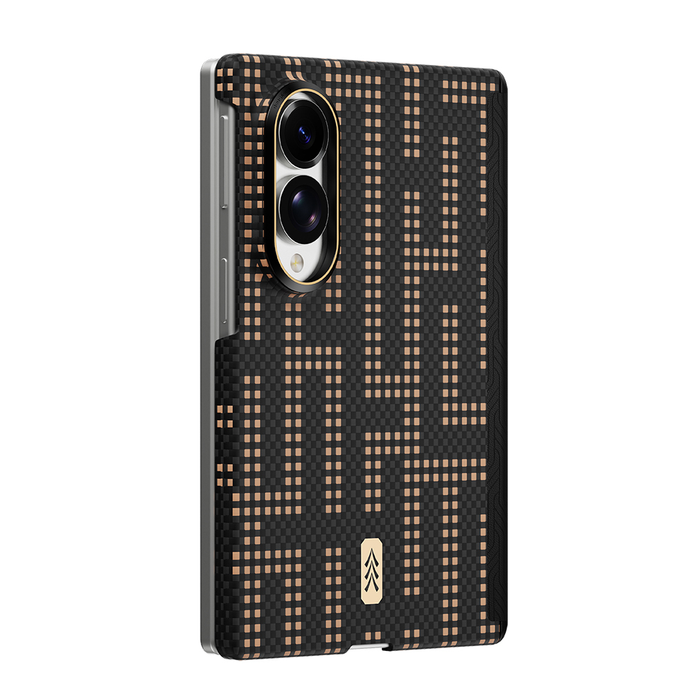Galaxy Z Fold 8 Kılıf M-safe Şarj Özellikli Raptic Aramid SkinPro Serisi Karbon Kapak - Siyah