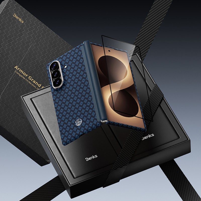 Galaxy Z Fold 8 Ultra Benks ArmorAir ArmorGrid Grand Combo Triple Accessory Set (Front & Back Kevlar Carbon Cover + Screen Protector) - 4