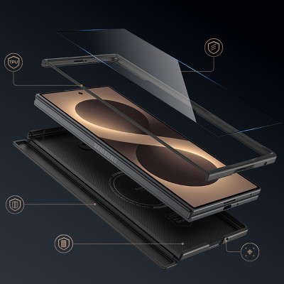 Galaxy Z Fold 8 Ultra Benks ArmorPro ArmorGrid Grand Combo Triple Accessory Set (Front & Back Kevlar Carbon Cover + Screen Protector) - 24