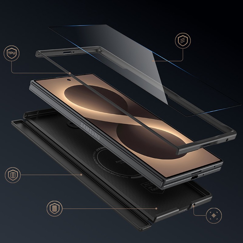 Galaxy Z Fold 8 Ultra Benks ArmorPro ArmorGrid Grand Combo Triple Accessory Set (Front & Back Kevlar Carbon Cover + Screen Protector) - 24