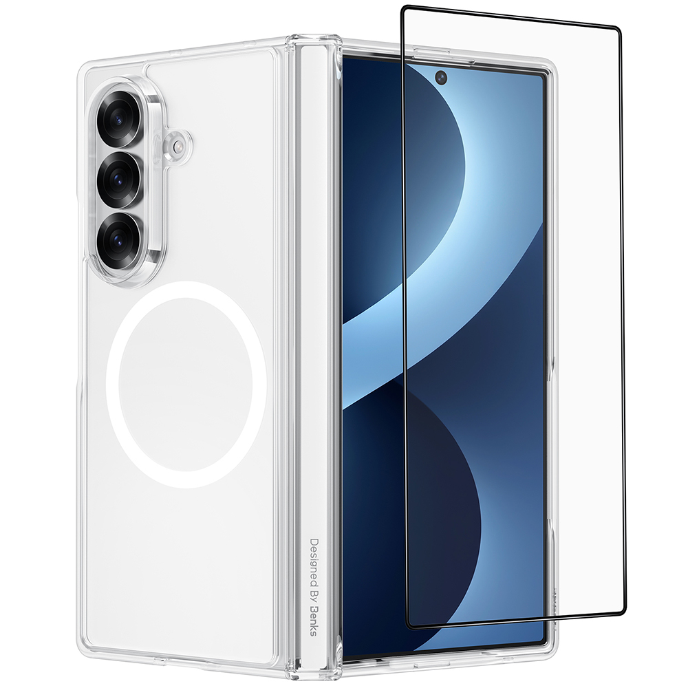 Galaxy Z Fold 8 Ultra Benks Crystal Grand Combo Üçlü Aksesuar Seti (Ön Arka Şeffaf Kapak + Ekran Koruyucu) - Şeffaf