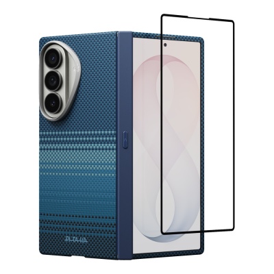 Galaxy Z Fold 8 Ultra Case M-safe Charging Feature Aramid Carbon Fiber Hinge Button Suite Pitaka Sunset-Moonrise Series Cover - 4