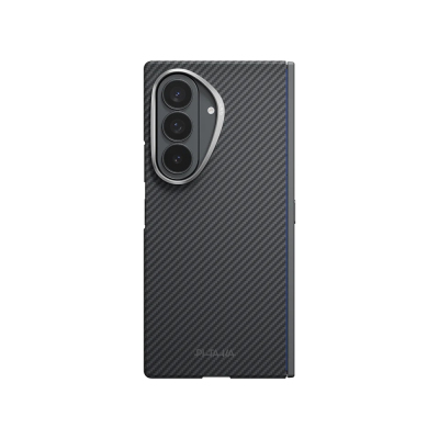 Galaxy Z Fold 8 Ultra Case M-Safe Charging Feature Pitaka Edge Series Hinge Protection Black-Grey Twill 600D Aramid Carbon Fiber Cover - 1
