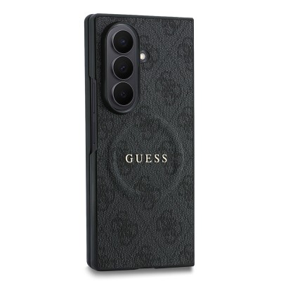 Galaxy Z Fold 8 Ultra Case Original Licensed Guess M-Safe Charging Compatible 4G Pattern Lettering Logo PU Leather Cover - 5