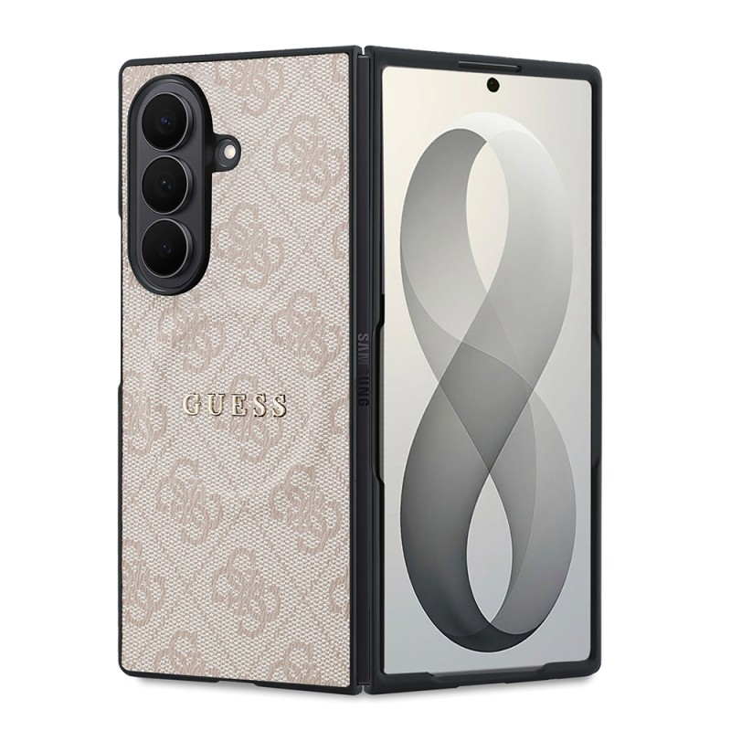 Galaxy Z Fold 8 Ultra Case Original Licensed Guess M-Safe Charging Compatible 4G Pattern Lettering Logo PU Leather Cover - 2