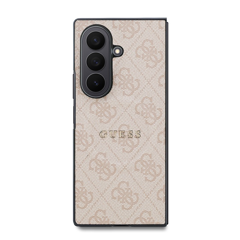 Galaxy Z Fold 8 Ultra Case Original Licensed Guess M-Safe Charging Compatible 4G Pattern Lettering Logo PU Leather Cover - 10