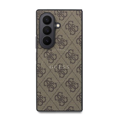 Galaxy Z Fold 8 Ultra Case Original Licensed Guess M-Safe Charging Compatible 4G Pattern Lettering Logo PU Leather Cover - 16