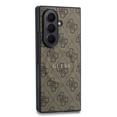 Galaxy Z Fold 8 Ultra Case Original Licensed Guess M-Safe Charging Compatible 4G Pattern Lettering Logo PU Leather Cover - 17