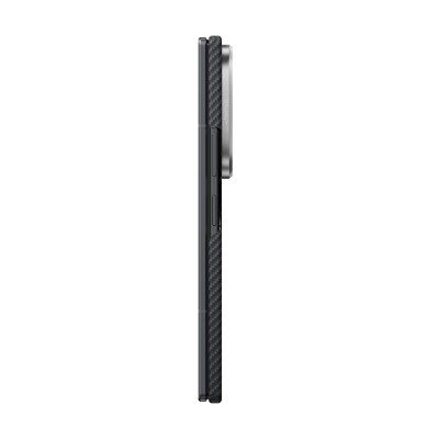 Galaxy Z Fold 8 Ultra Case with M-safe Charging Feature, 600D Aramid Carbon Fiber, Pitaka Edge Series, Black-Grey Twill Cover - 3