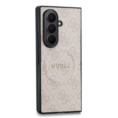 Galaxy Z Fold 8 Ultra Kılıf Guess Orjinal Lisanslı M-safe Şarj Özellikli 4G Desenli Yazı Logolu PU Deri Kapak - 11