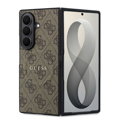 Galaxy Z Fold 8 Ultra Kılıf Guess Orjinal Lisanslı M-safe Şarj Özellikli 4G Desenli Yazı Logolu PU Deri Kapak - 3