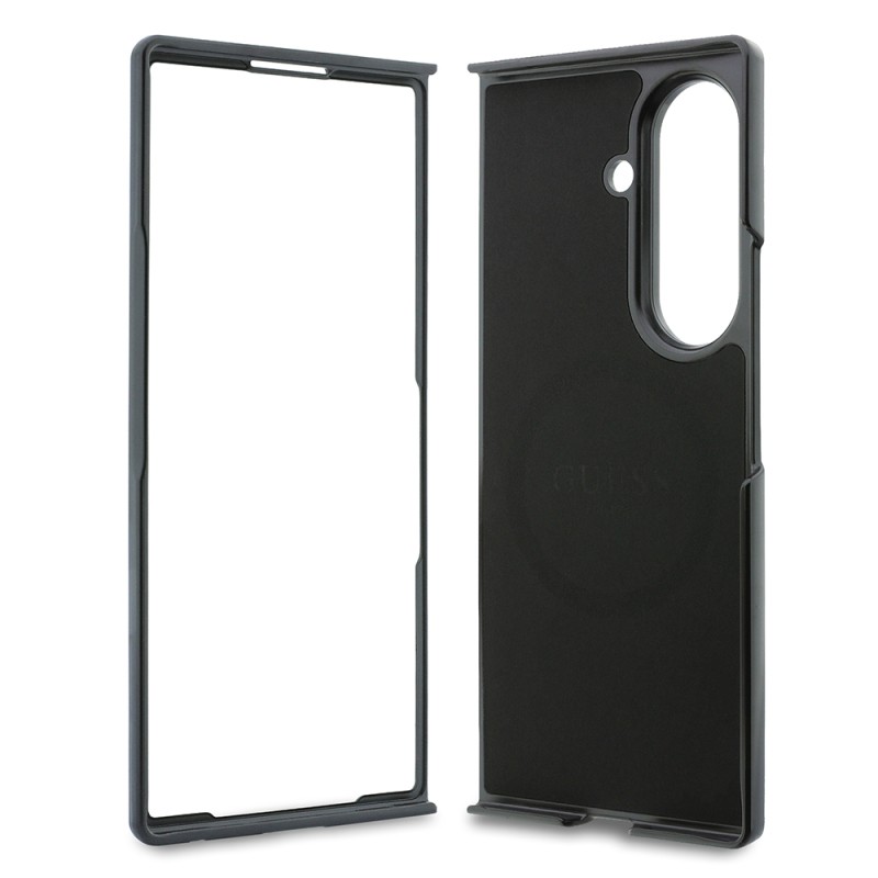 Galaxy Z Fold 8 Ultra Kılıf Guess Orjinal Lisanslı M-safe Şarj Özellikli 4G Desenli Yazı Logolu PU Deri Kapak - 20