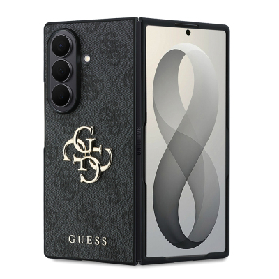 Galaxy Z Fold 8 Ultra Kılıf Guess Orjinal Lisanslı M-safe Şarj Özellikli PU Deri 4G Desenli Yazı Logolu Kapak - Guess