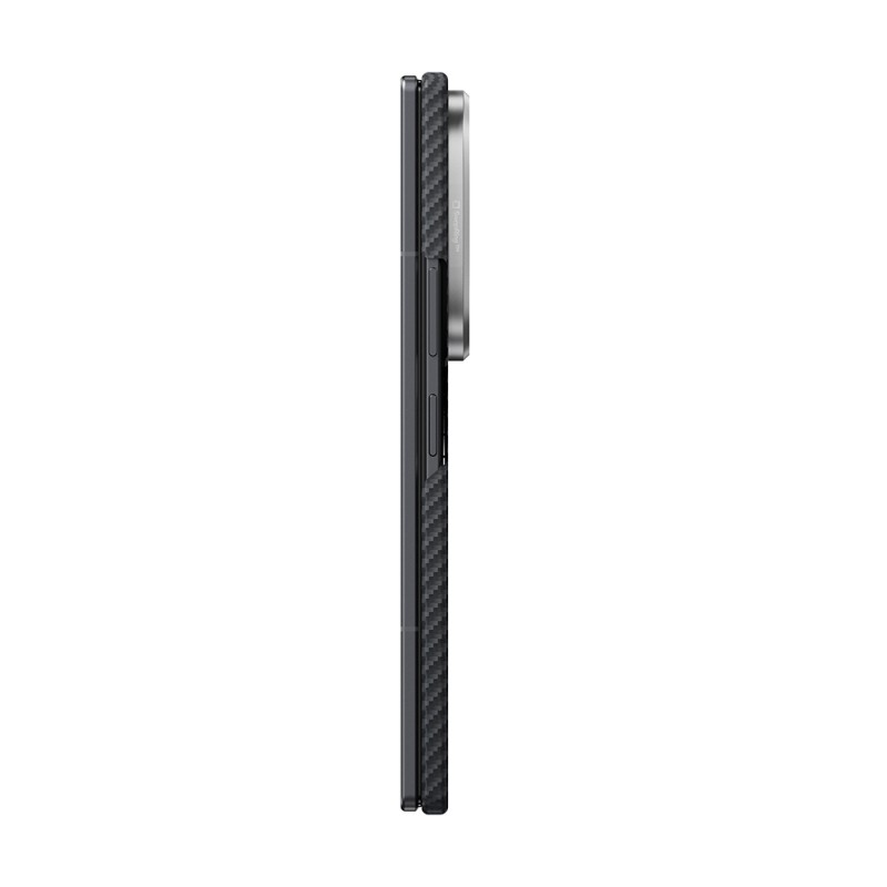 Galaxy Z Fold 8 Ultra Kılıf M-safe Şarj Özellikli 600D Aramid Karbon Fiber Pitaka Edge Serisi Black-Grey Twill Kapak - 3