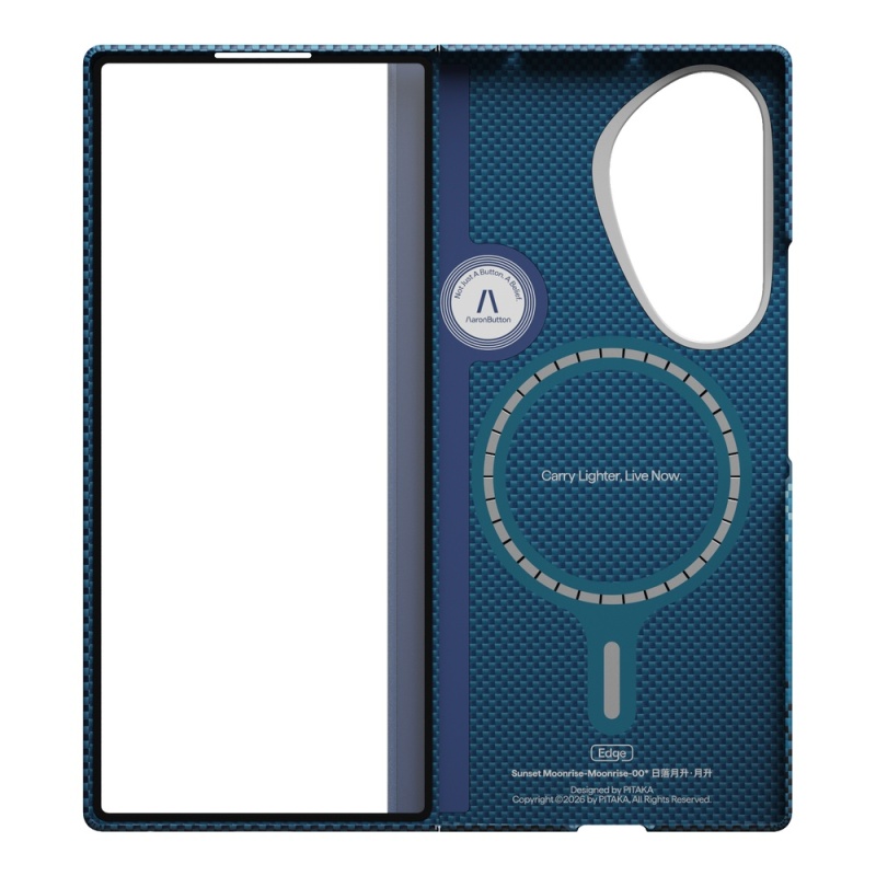 Galaxy Z Fold 8 Ultra Kılıf M-safe Şarj Özellikli Aramid Karbon Fiber Menteşe Butonlu Suite Pitaka Sunset-Moonrise Serisi Kapak - 2