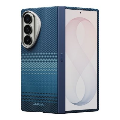 Galaxy Z Fold 8 Ultra Kılıf M-safe Şarj Özellikli Aramid Karbon Fiber Menteşe Butonlu Suite Pitaka Sunset-Moonrise Serisi Kapak