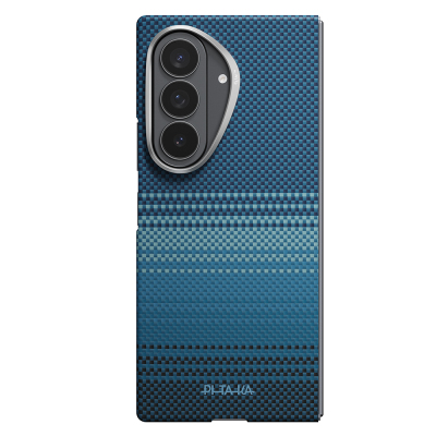 Galaxy Z Fold 8 Ultra Kılıf M-safe Şarj Özellikli Aramid Karbon Fiber Pitaka Tactile Woven Sunset-Moonrise Serisi Kapak - Pitaka