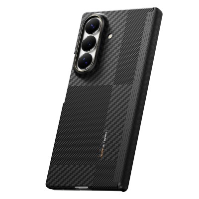 Galaxy Z Fold 8 Ultra Kılıf M-safe Şarj Özellikli Metal Kamera Çerçeveli Raptic Aramid SkinPro Serisi Karbon Kapak - 4