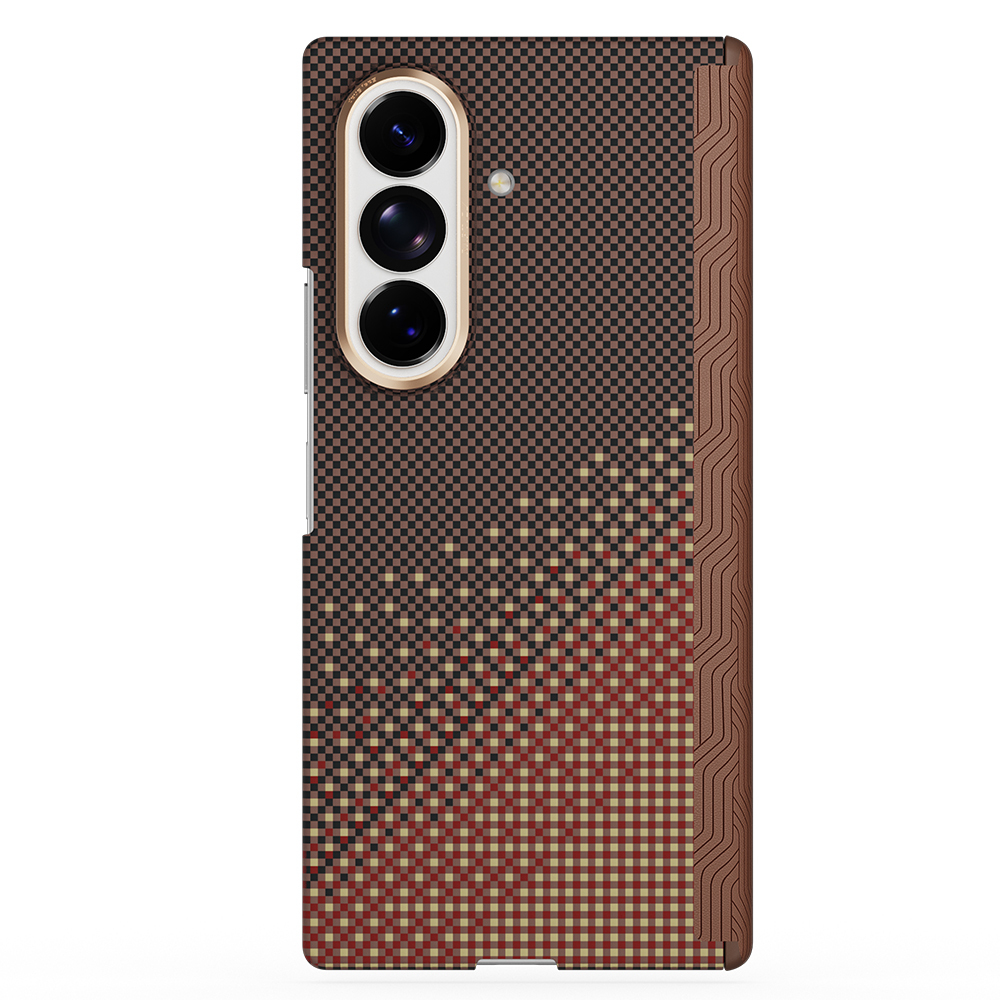 Galaxy Z Fold 8 Ultra Kılıf M-safe Şarj Özellikli Raptic Aramid SkinPro Serenity Serisi Kapak - Kahverengi