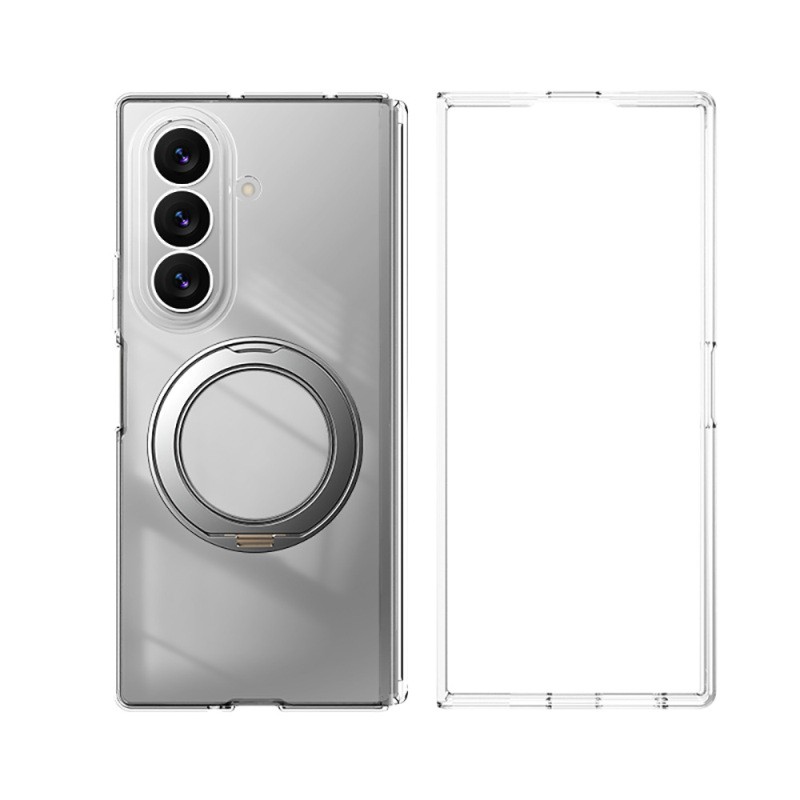 Galaxy Z Fold 8 Ultra Kılıf M-safe Şarj Özellikli Transparan Sert PC Wlons Pita Standlı Kapak - 1