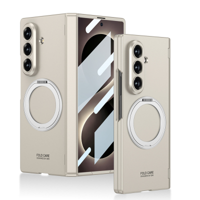 Galaxy Z Fold 8 Ultra Kılıf M-safe Şarj Özellikli Zore Kıpta KPT-07 Ring Standlı Sert PC Kapak - GKK