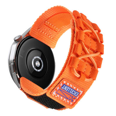 Gear S3 Zore KRD-112 22mm Orbital Örgülü Halat Tasarımlı Naylon Kumaş Hasır Kordon - Zore